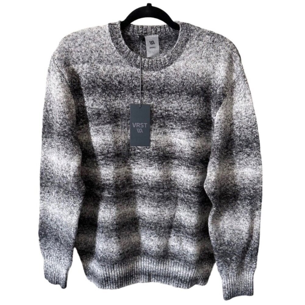 VRST Men Size S Charcoal Multi Relaxed Fit Classic CrewNeck Pullover Sweater NEW